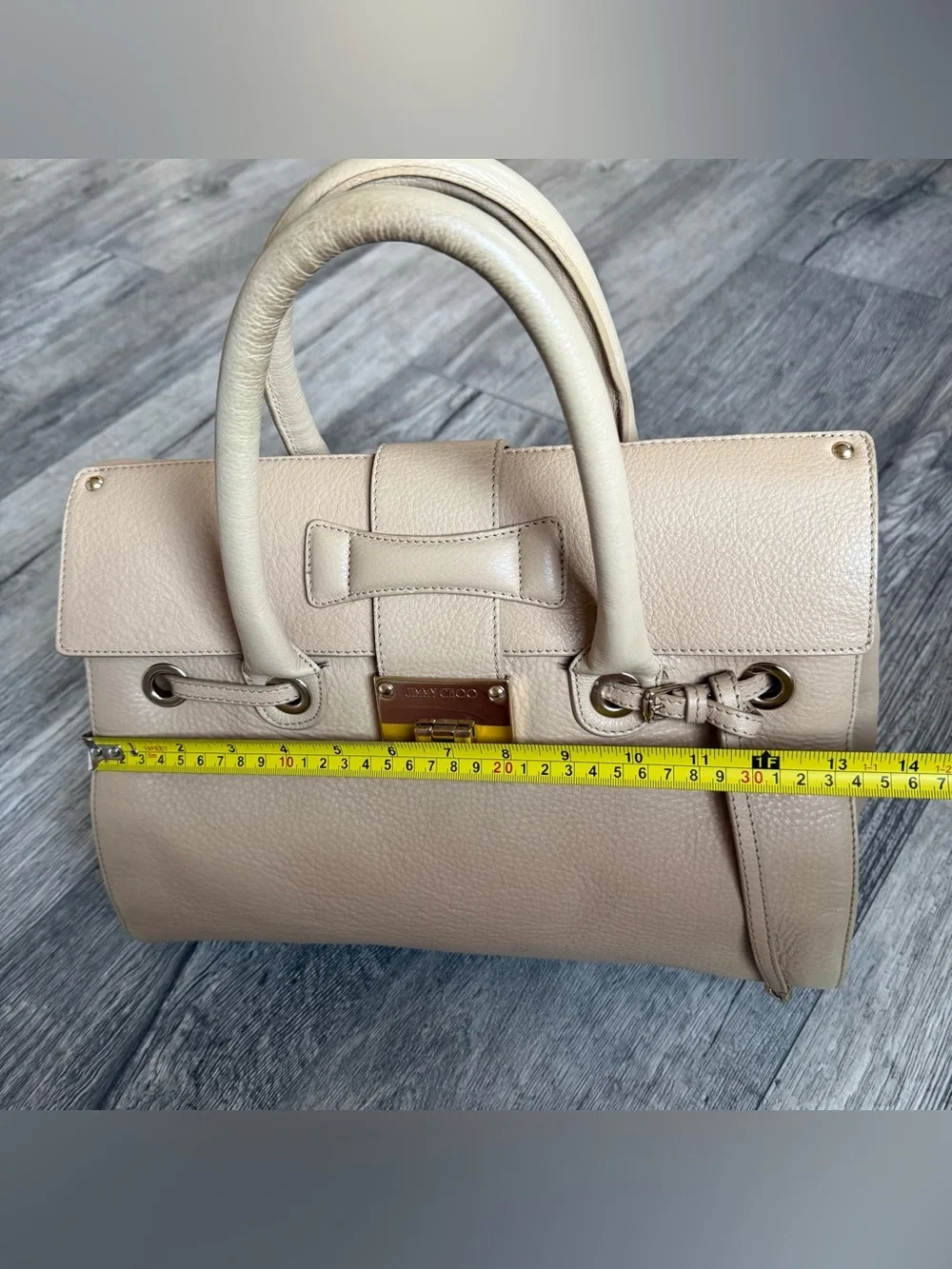Jimmy Choo Rosalie Beige Leather Satchel Handbag – Missing Shoulder Strap